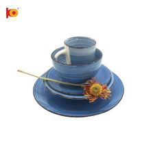 Cheap price dinnerware set hand painted round crockery ceramic dinner set for home and hotel